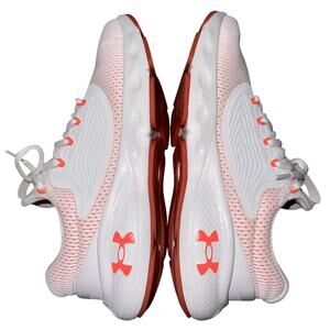 Under Armour Running Shoes Mens 8.5 White Pink Orange Charged Cushioning
